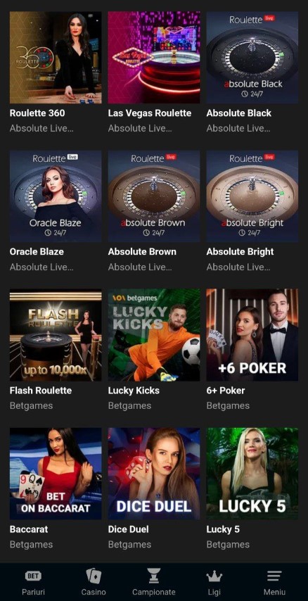 Alege jocuri live cu dealeri reali direct din aplicația mobilă 