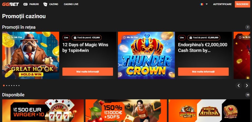 Revendicati bonusurile disponibile pe pagina de promotii casino