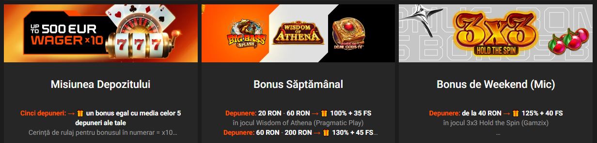 Alege dintre bonusuri săptămânale și promoții de weekend